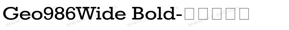 Geo986Wide Bold字体转换